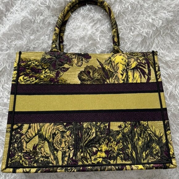 CHRISTIAN DIOR Canvas Embroidered Medium Dioriviera Toile De Jouy Book Tote Mult - Picture 5 of 13